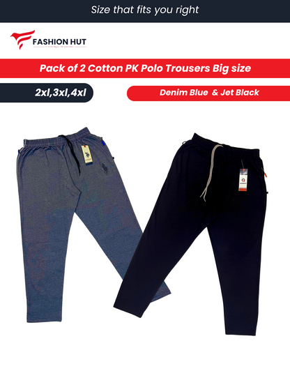 Pack of 2 Polo Fabric Trousers Big Size
