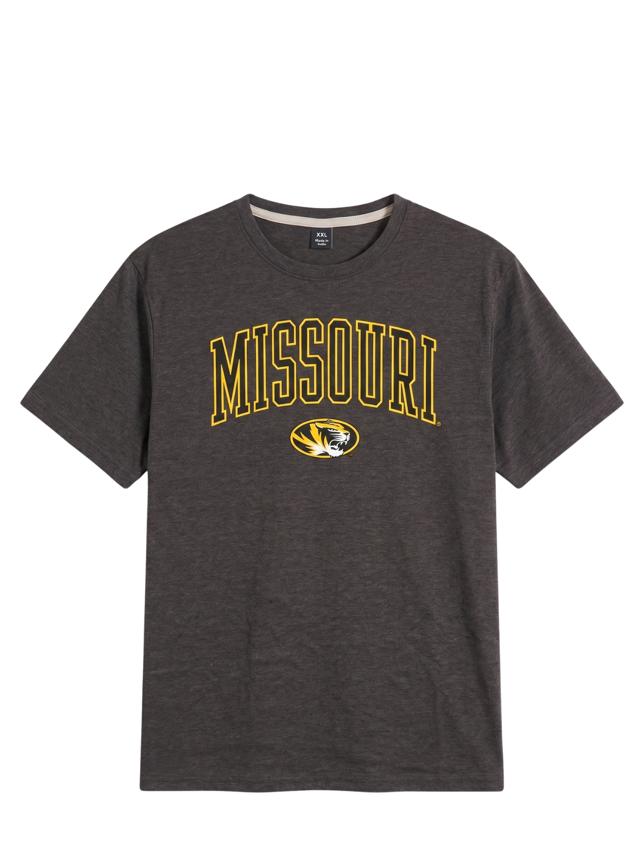 Printed Charcoal Grey Round Neck T-Shirt | Summer Edition