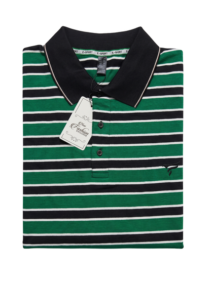 Black & Green Stripes Polo | Summer Fit