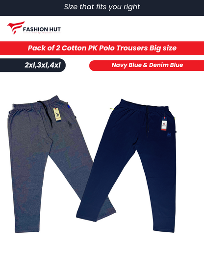 Pack of 2 Polo Fabric Trousers Big Size