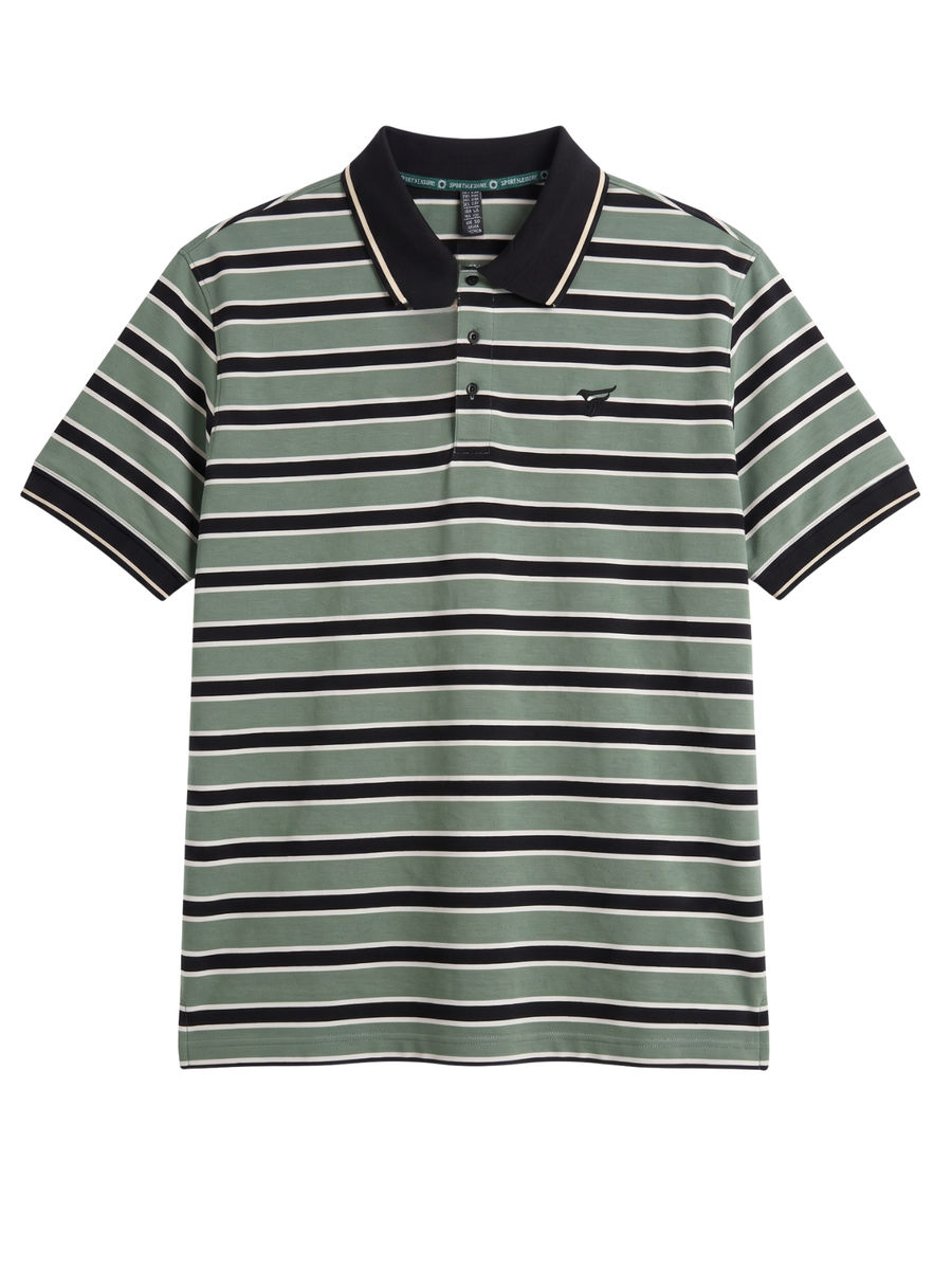 Olive & Black Stripes Polo | Summer Fit