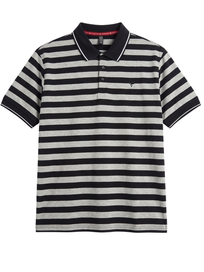 Black & Grey Stripes Polo | Summer Fit