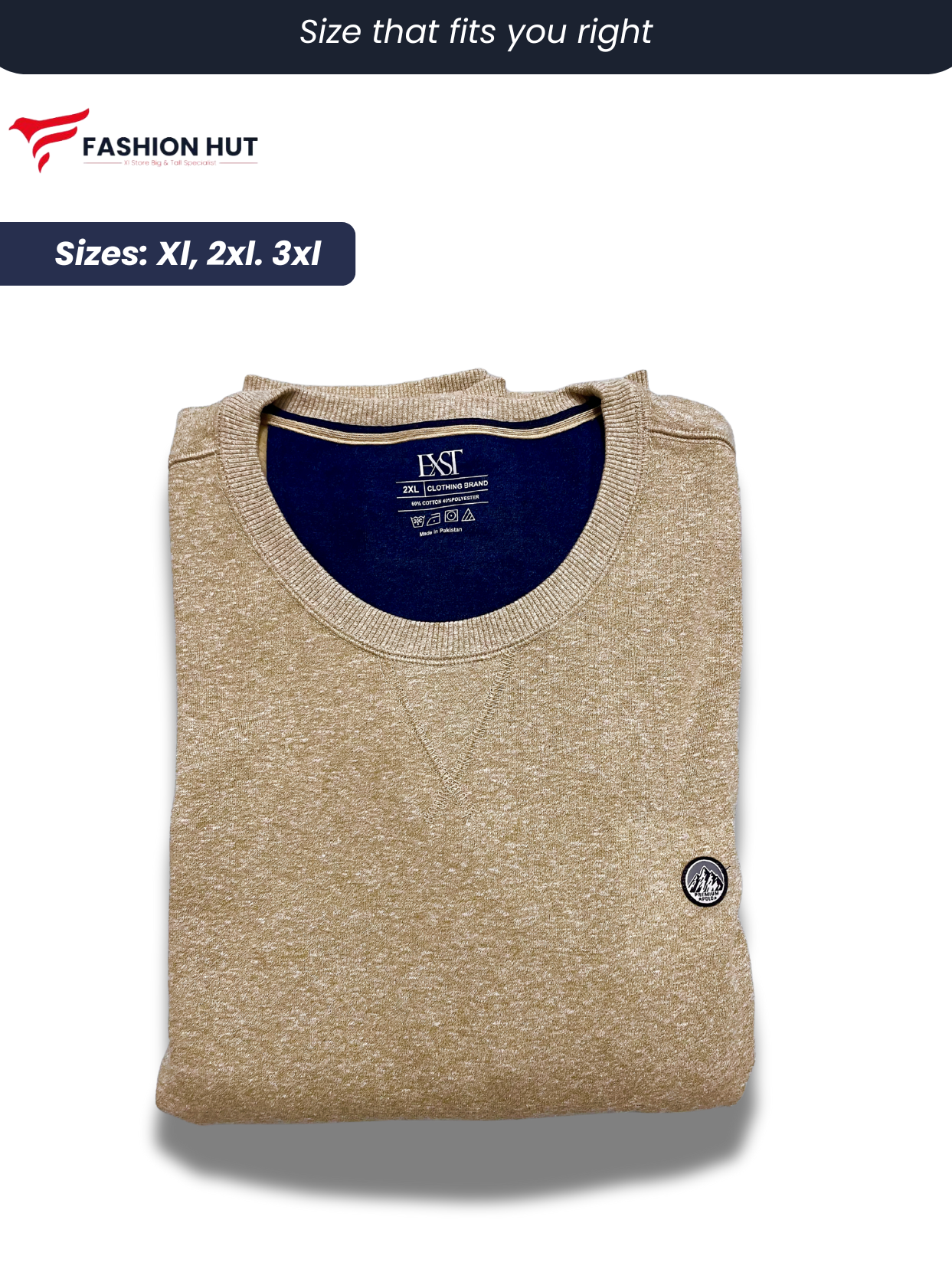 Beige Plain Sweatshirt | Winter edition
