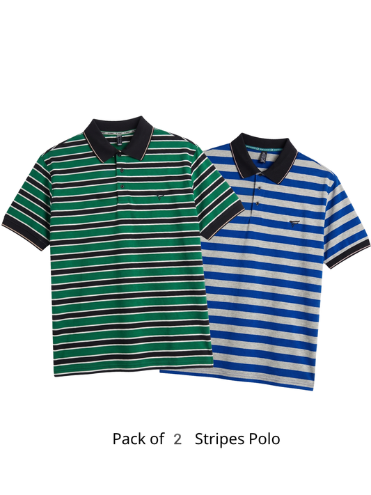 Pack of 2 Stripes Polo | Summer Fit