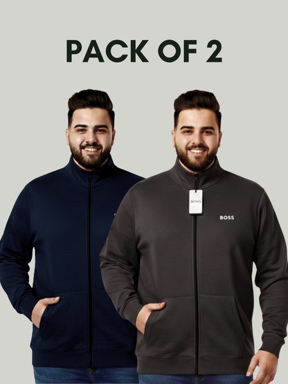 Pack of 2 full Mock Zipper