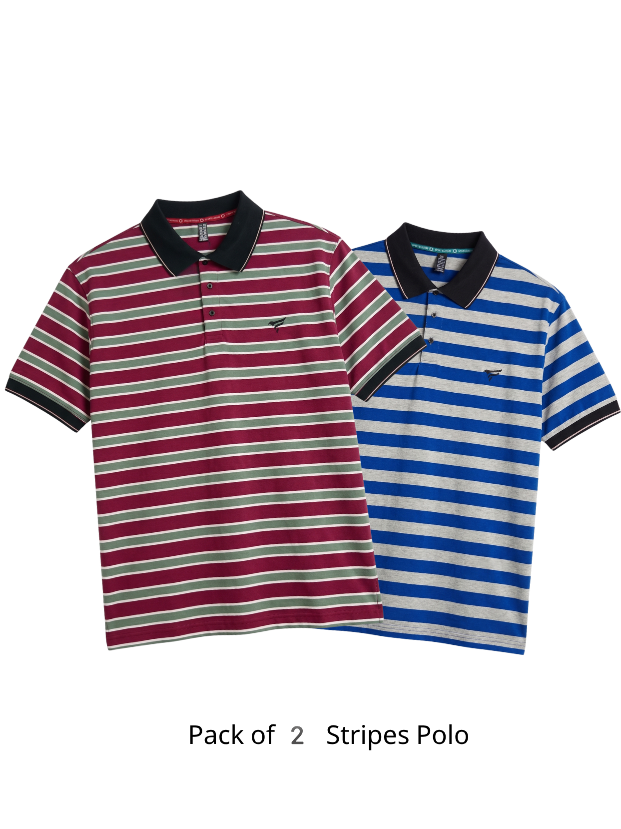 Pack of 2 Stripes Polo | Summer Fit