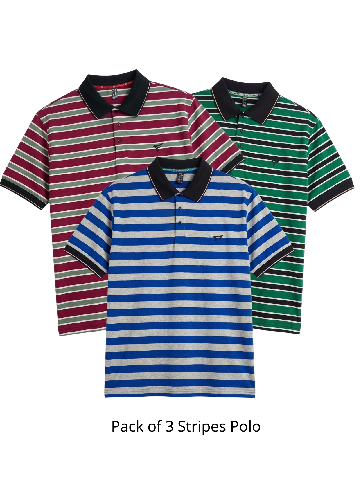 Pack of 3 Stripes Polo | Summer Fit