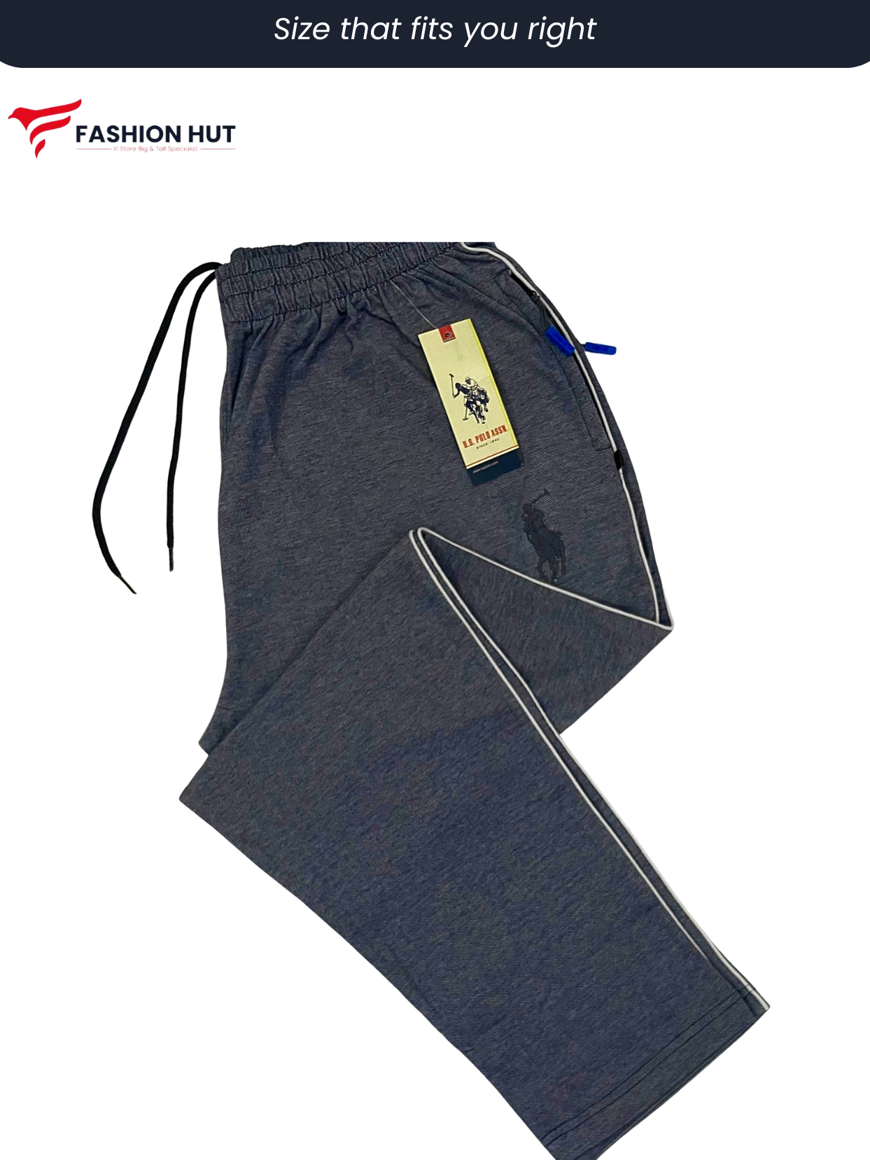 Denim Blue Polo Fabric Trouser Big Size