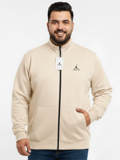 Beige full Mock Zipper