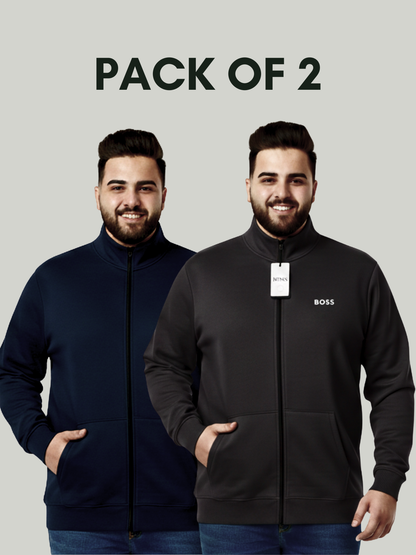 Pack of 2 full Mock Zipper