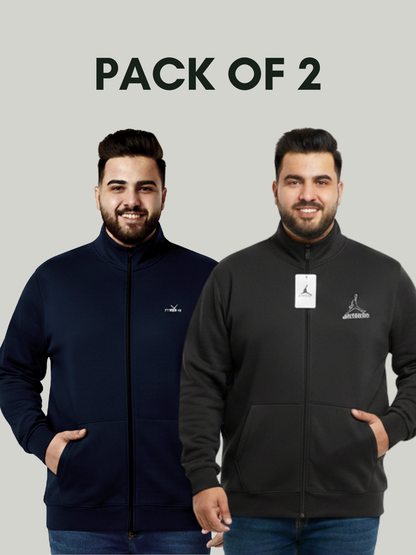 Pack of 2 full Mock Zipper