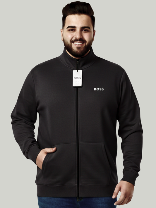 Charcoal grey full Mock Zipper