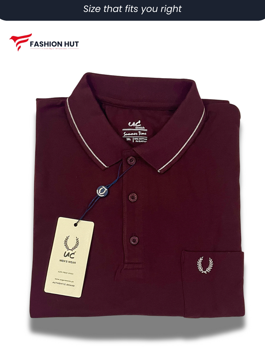 UC Plain Polo Mehroon | Summer Fit