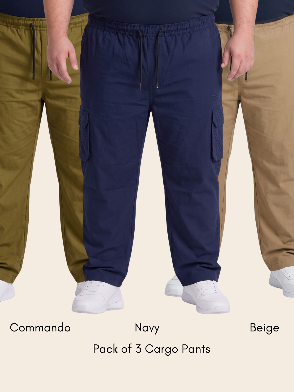 Pack of 3 Premium 5 Pockets Cargo Trousers