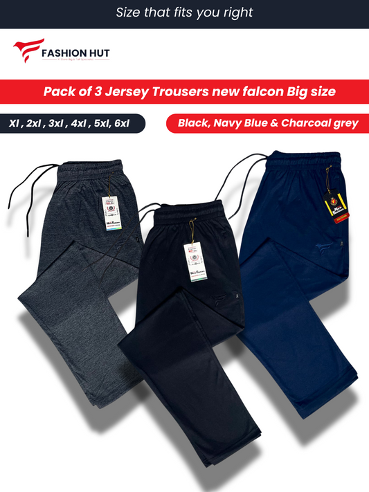 Pack of 3 Soft Cotton Jersey Trousers Big size