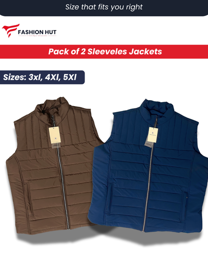 Pack of 2 Sleeveless Parachute Puffer Jacket