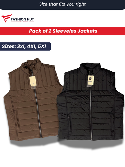 Pack of 2 Sleeveless Parachute Puffer Jacket