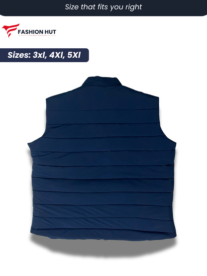 Blue Sleeveless Parachute Puffer Jacket