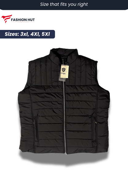 Black Sleeveless Parachute Puffer Jacket