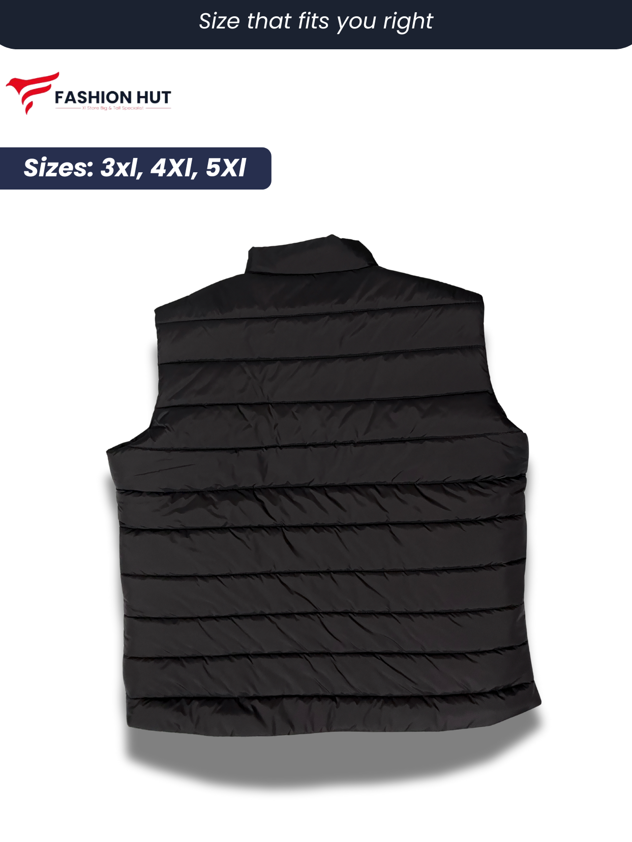Black Sleeveless Parachute Puffer Jacket