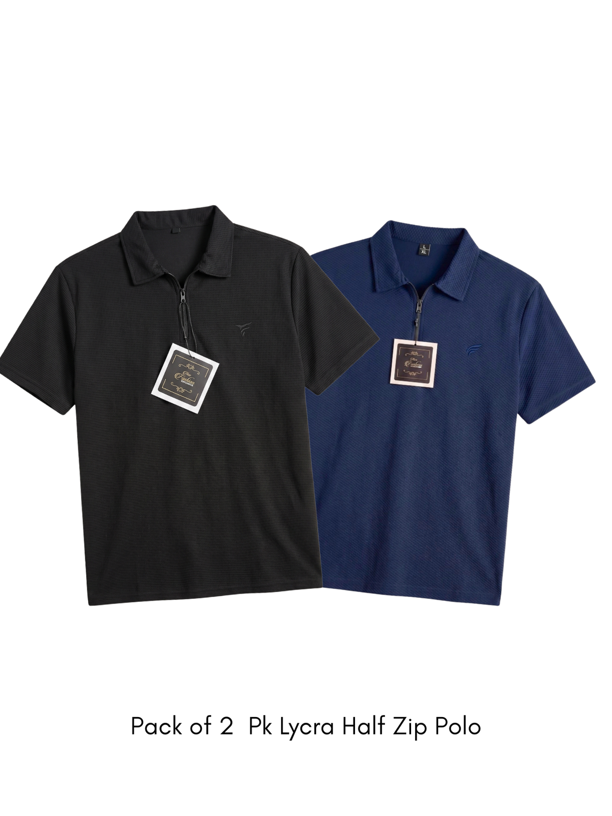 Pack of 2 Pk Lycra Half Zip Polo| Summer Fit