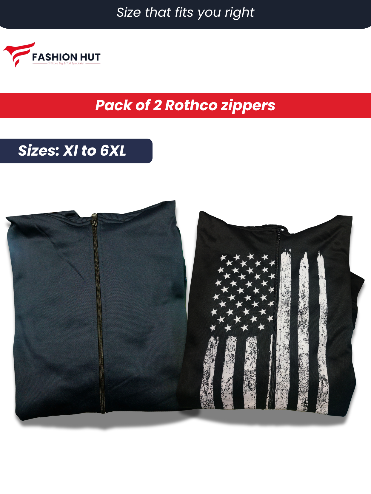 Pack of 2  Rothco's Original Flees Zipper Hoodie