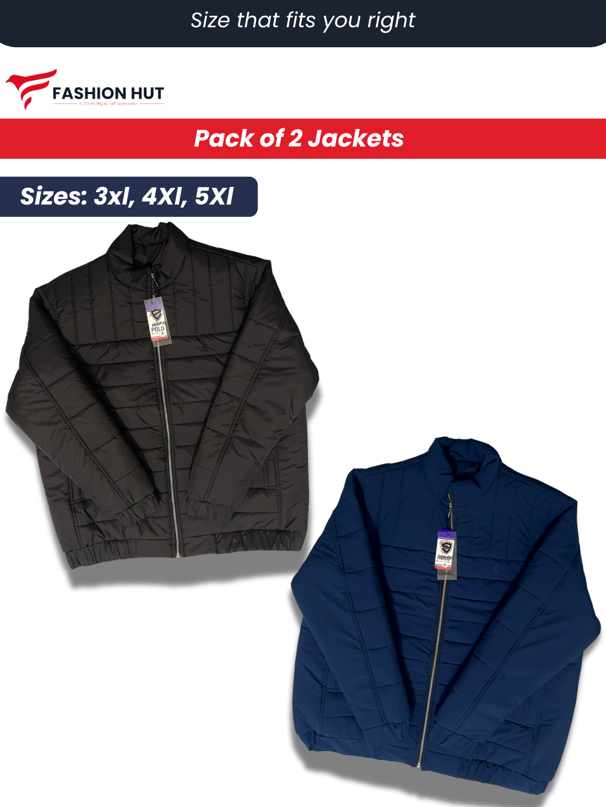 Pack of 2 Parachute Puffer Jacket