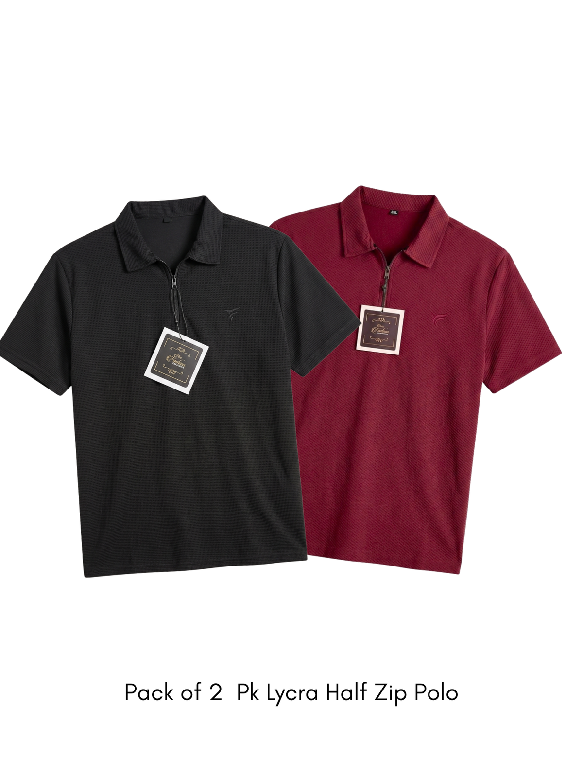 Pack of 2 Pk Lycra Half Zip Polo| Summer Fit