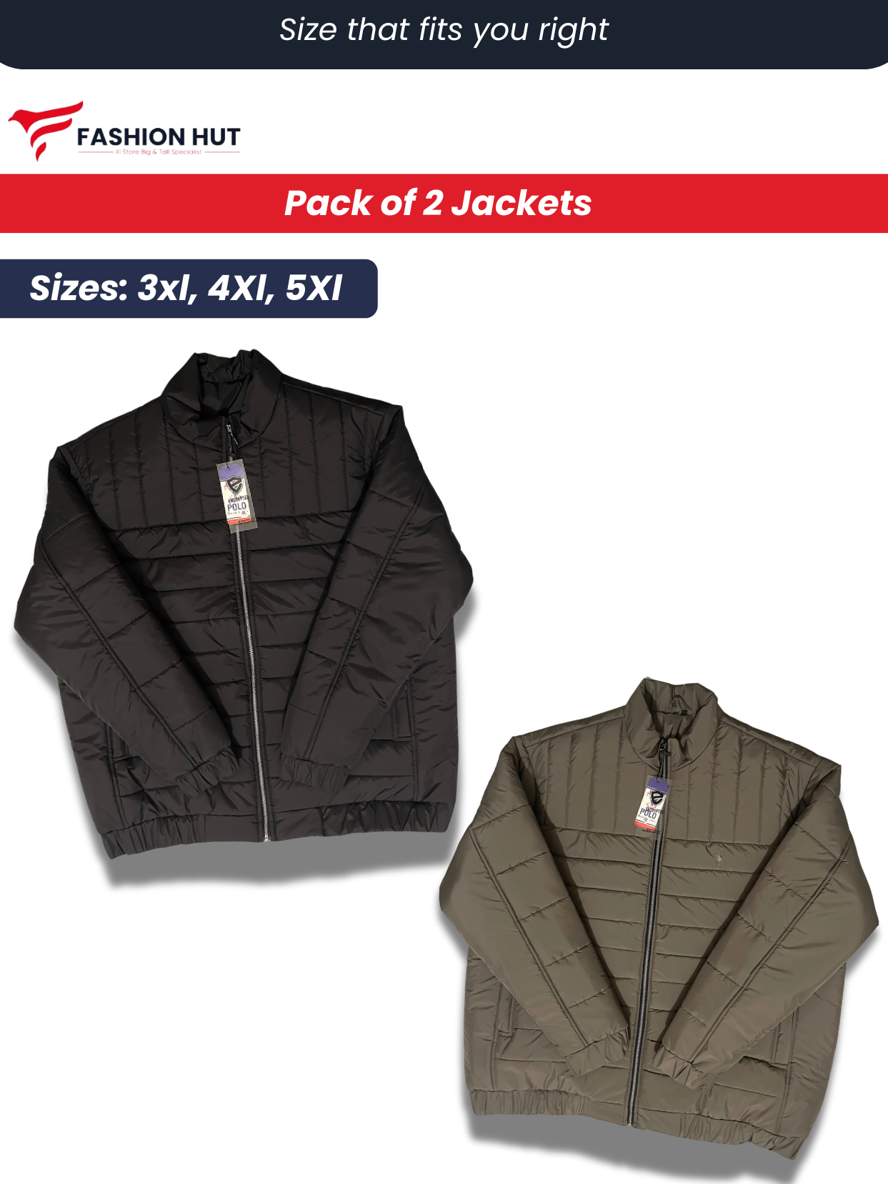 Pack of 2 Parachute Puffer Jacket
