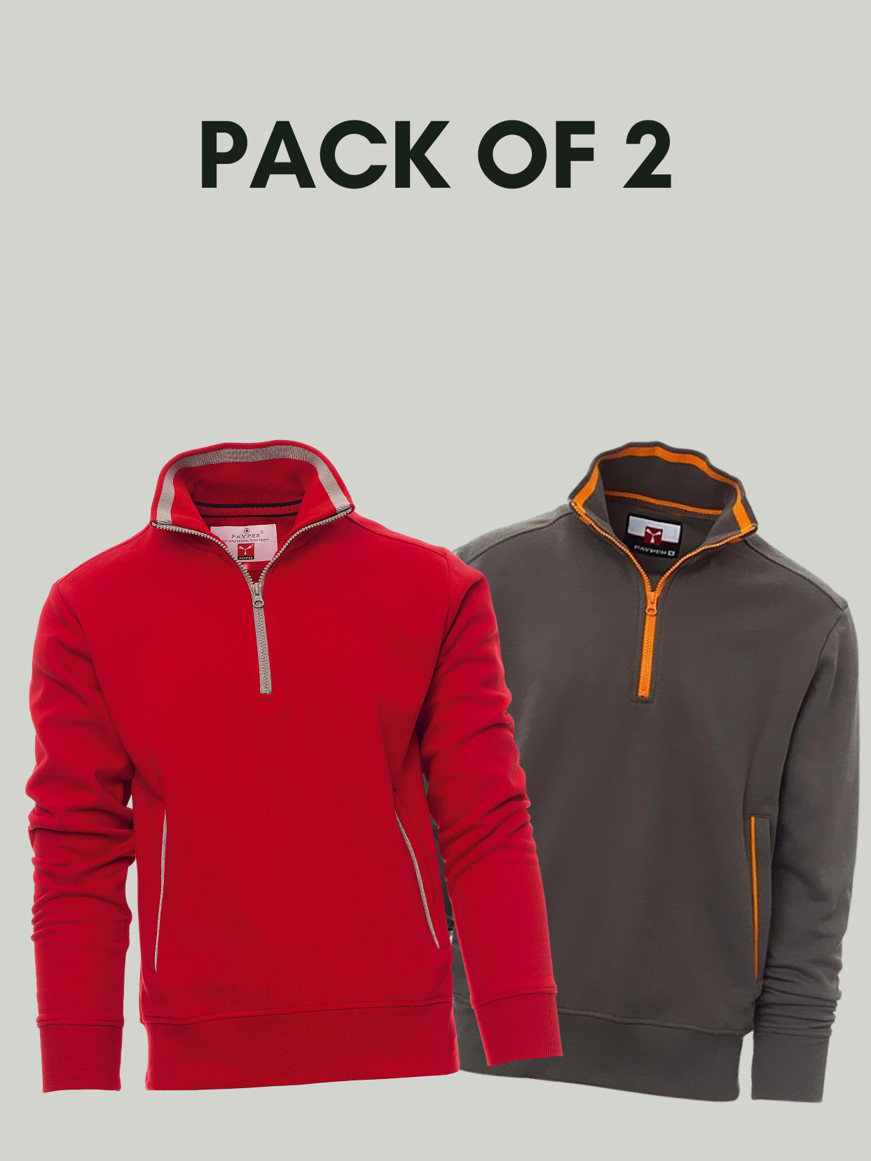 Pack of 2 Fancy payper Half Zip mock Sweatshirt