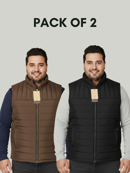 Pack of 2 Sleeveless Parachute Puffer Jacket