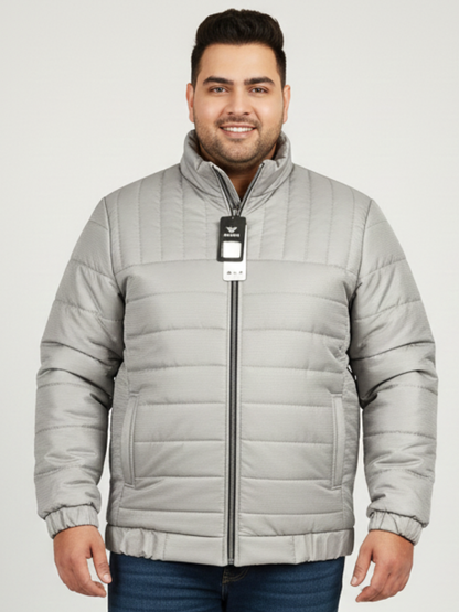 Full Sleeve Grey Parachute Puffer Jacket