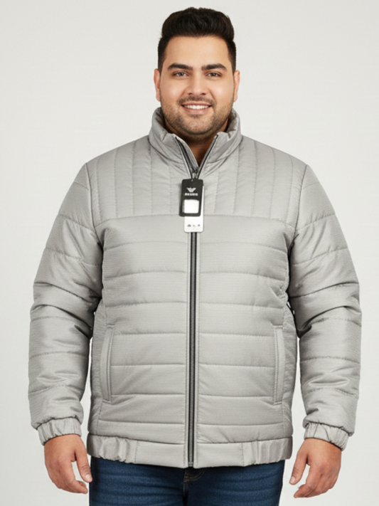 Full Sleeve Grey Parachute Puffer Jacket