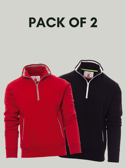 Pack of 2 Fancy payper Half Zip mock Sweatshirt