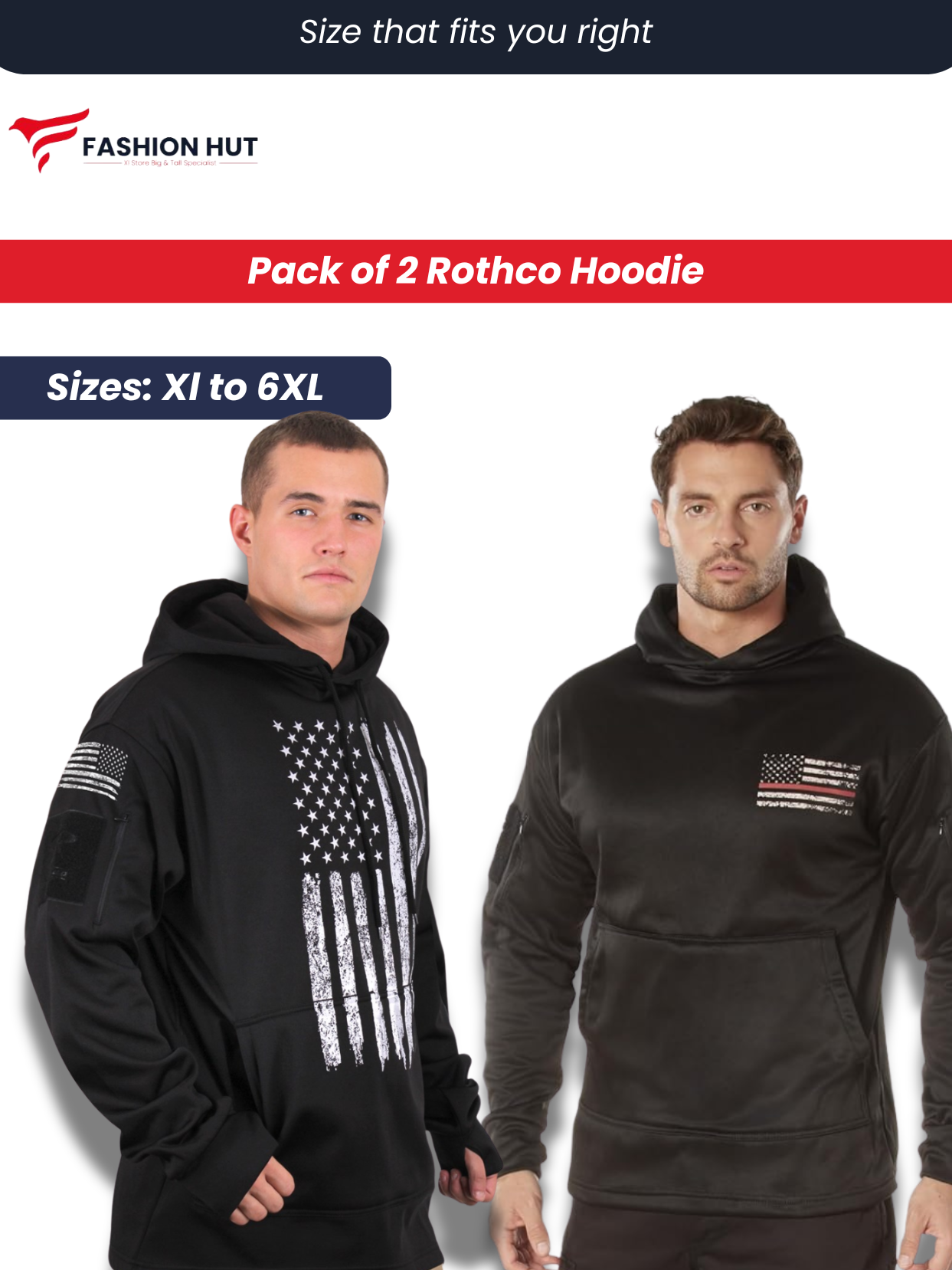Pack of 2 Rothco Original Flees Hoodies