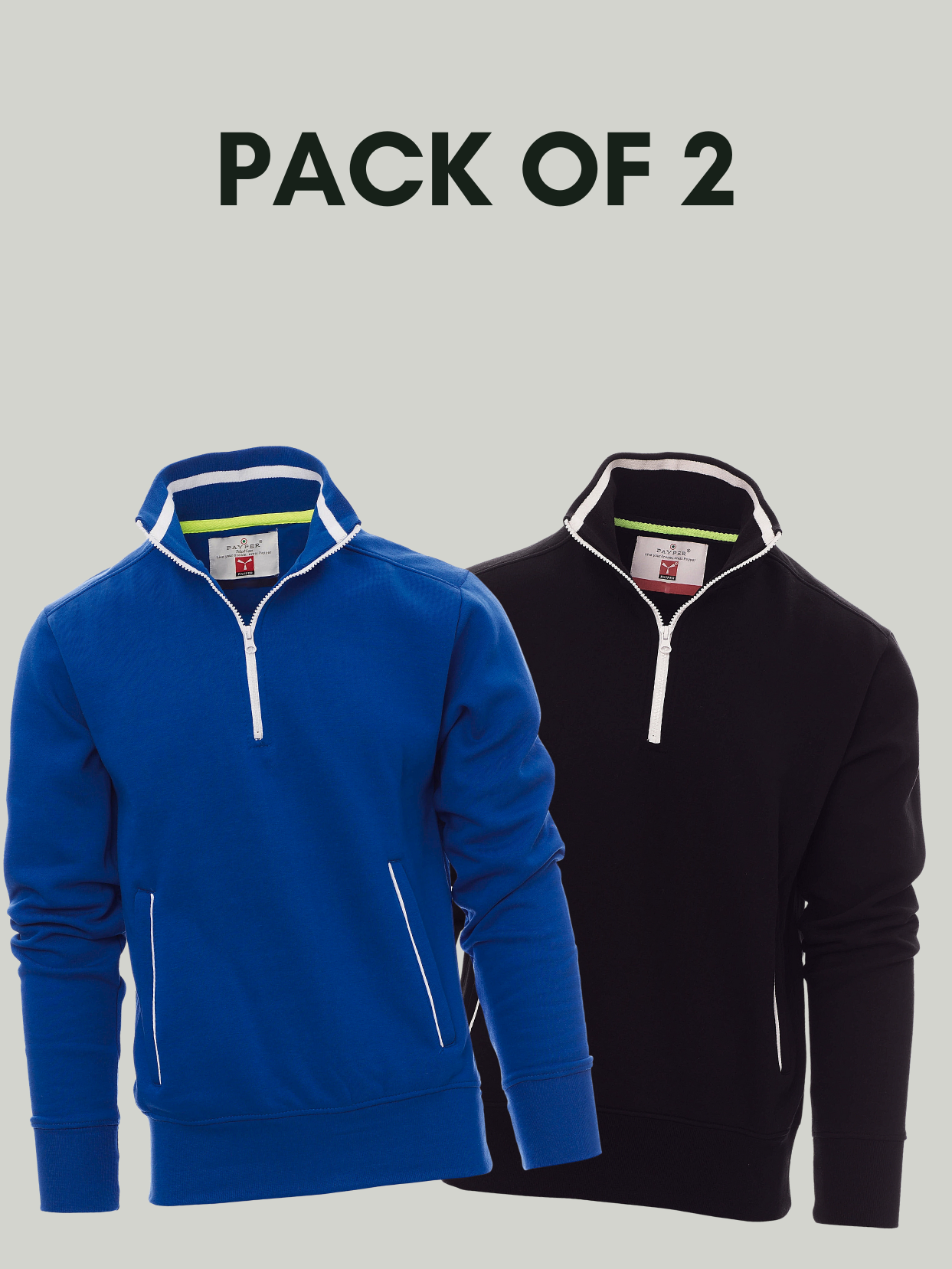Pack of 2 Fancy payper Half Zip mock Sweatshirt