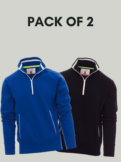 Pack of 2 Fancy payper Half Zip mock Sweatshirt