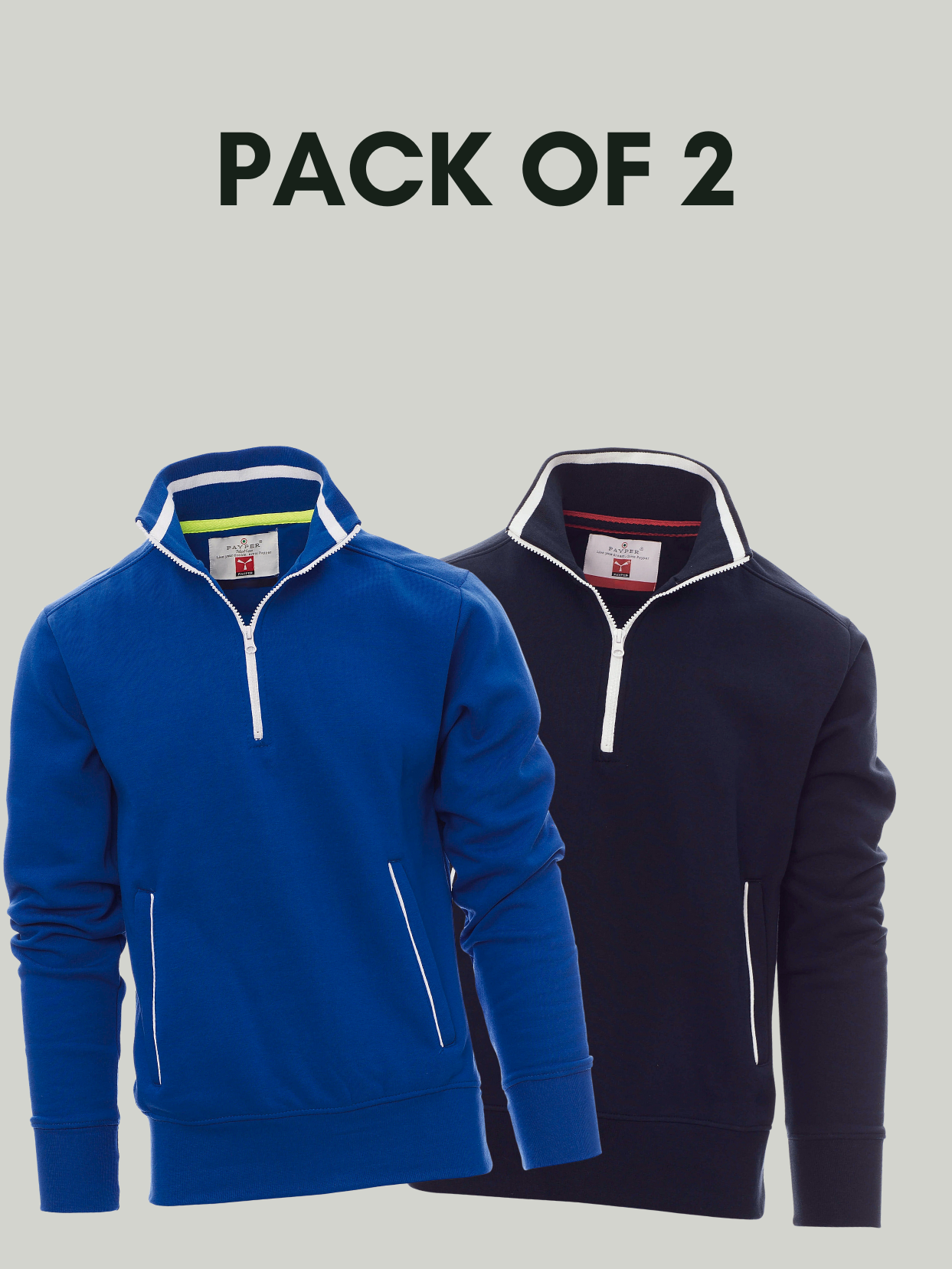 Pack of 2 Fancy payper Half Zip mock Sweatshirt
