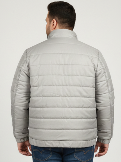 Full Sleeve Grey Parachute Puffer Jacket
