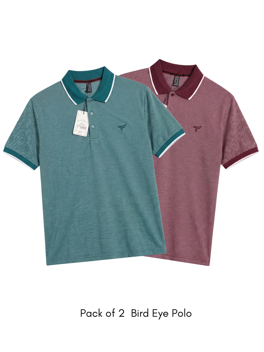 Pack of 2 Bird Eye P.Q Polo Shirt
