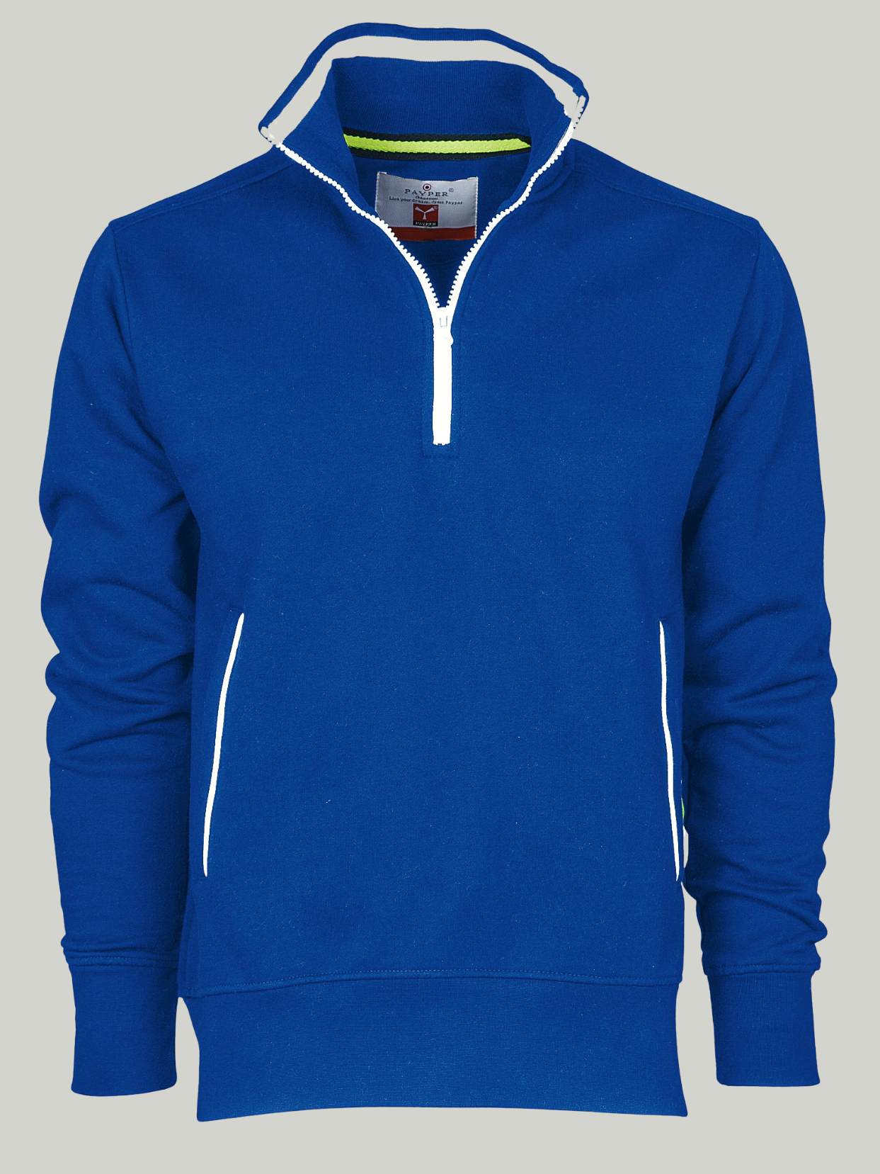 Fancy Royal Blue payper Half Zip mock Sweatshirt