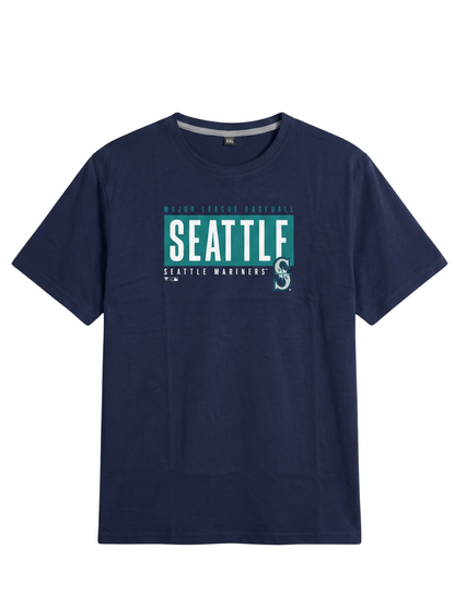 Printed Navy Blue Round Neck T-Shirt | Summer Edition