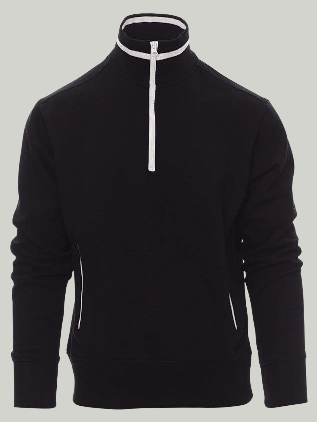 Fancy jet black payper Half Zip mock Sweatshirt