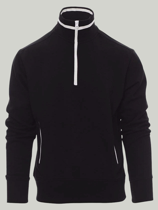 Jet Black Payper Mock Half Zip | Sweatshirt