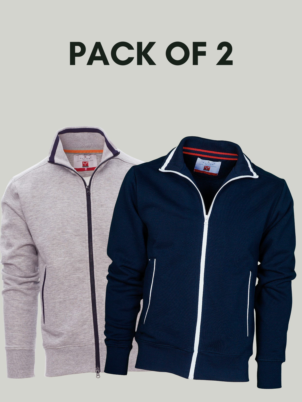 Pack of 2 Fancy payper Mock Neck zipper