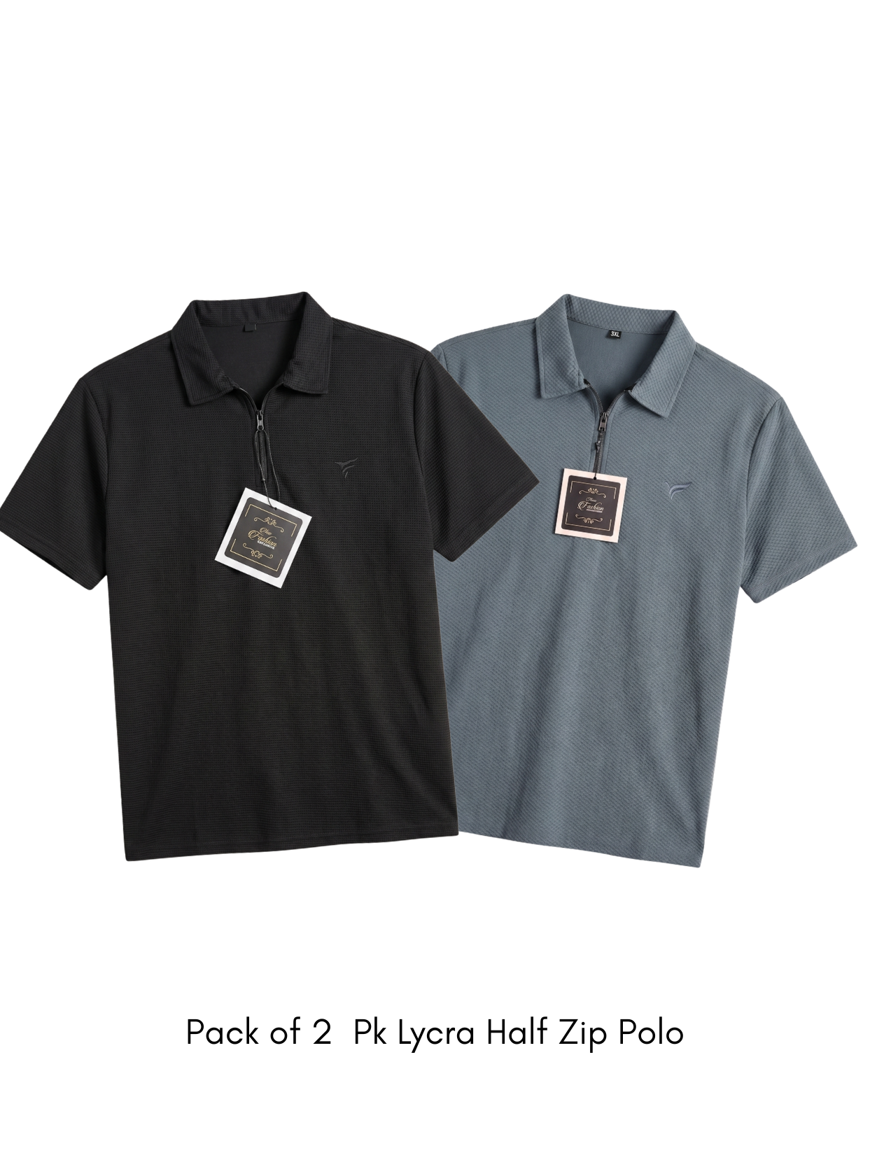 Pack of 2 Pk Lycra Half Zip Polo| Summer Fit