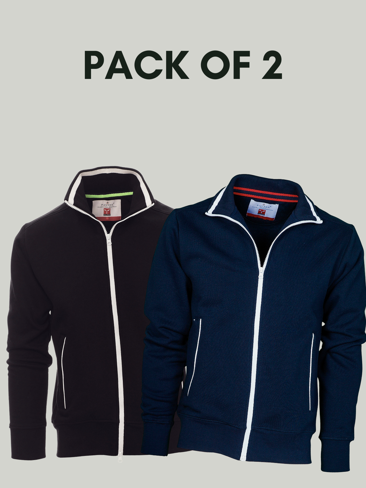 Pack of 2 Fancy payper Mock Neck zipper