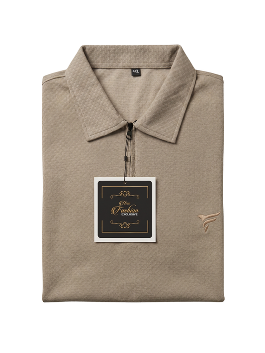 Skin Lycra Half Zipper Polo| Summer Fit