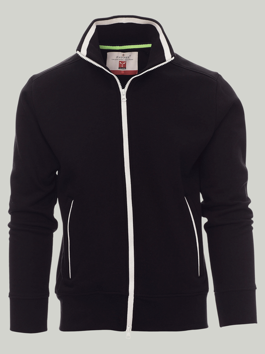 Fancy Jet Black payper Mock Neck zipper