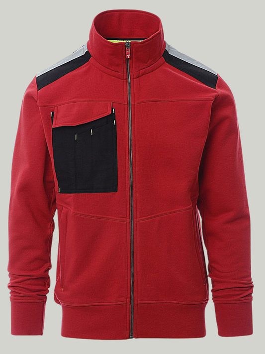 Fashion Red payper Mock Neck zipper